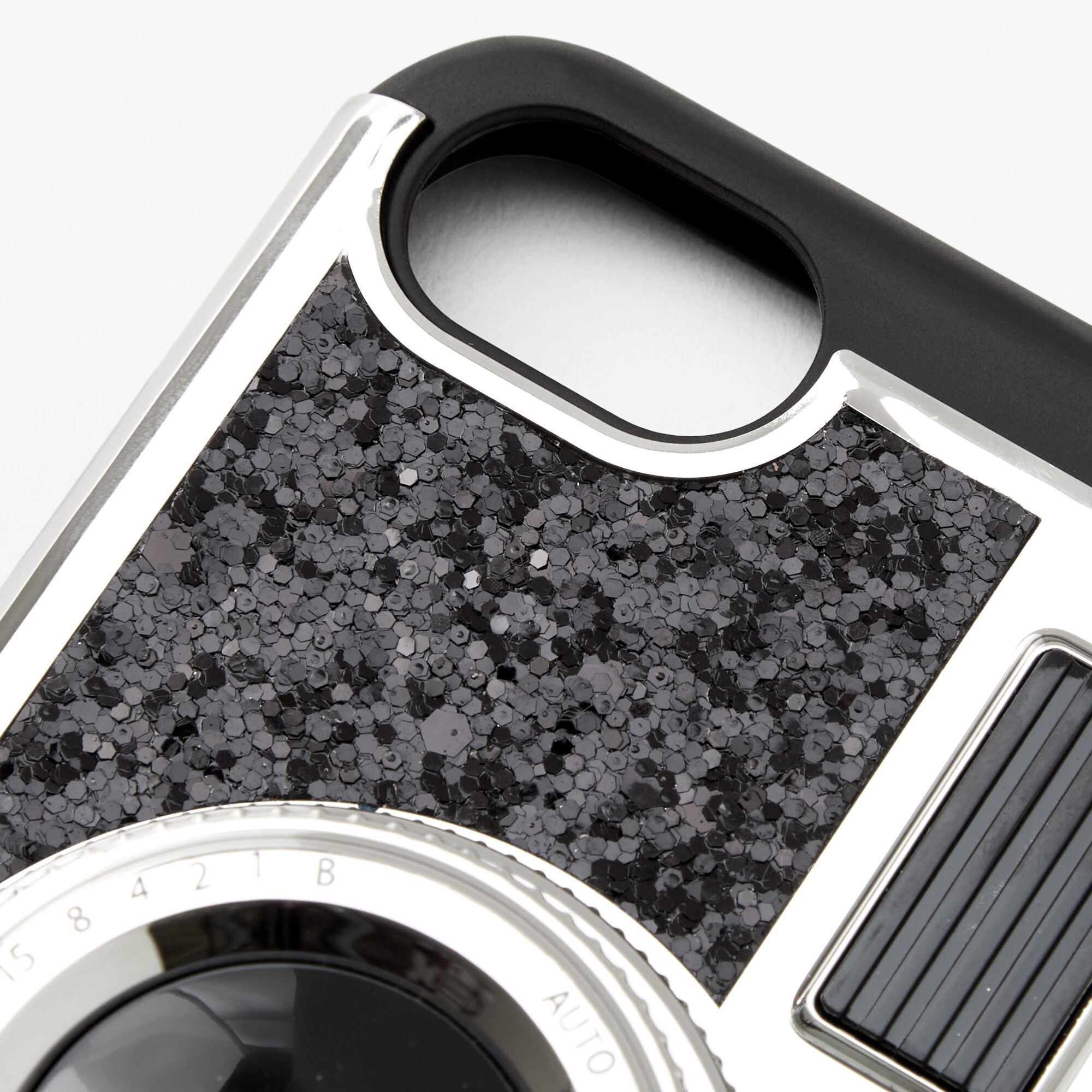Black Glitter Camera Phone Case - Fits iPhone® 6/7/8/SE,
