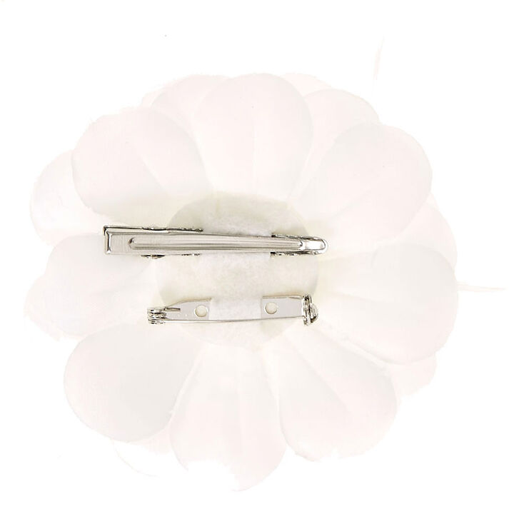 Lily Feather Hair Clip - White,