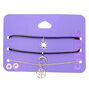 Silver Symbolic Chain Bracelets - Black, 3 Pack,