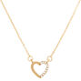 Gold Embellished Heart Pendant Necklace,