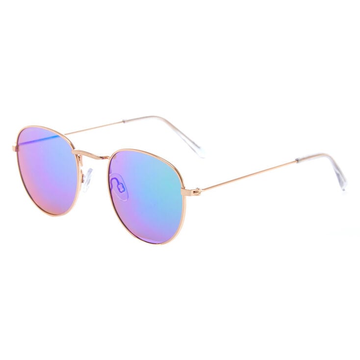 Gold Round Sunglasses,