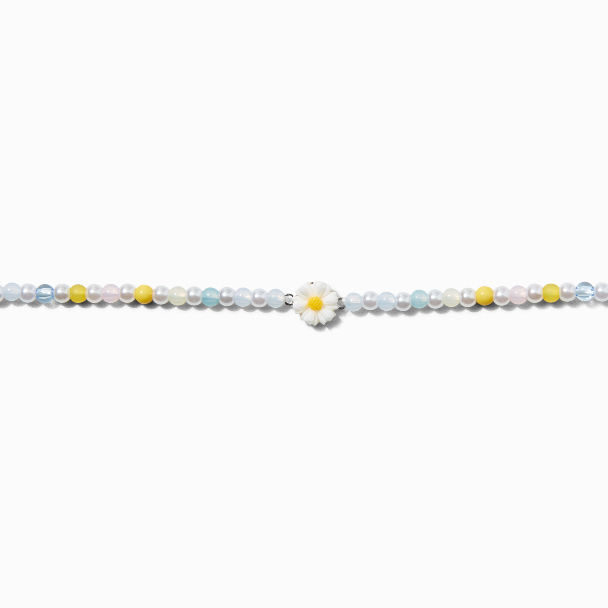 View Claires White Daisy Choker Necklace Yellow information
