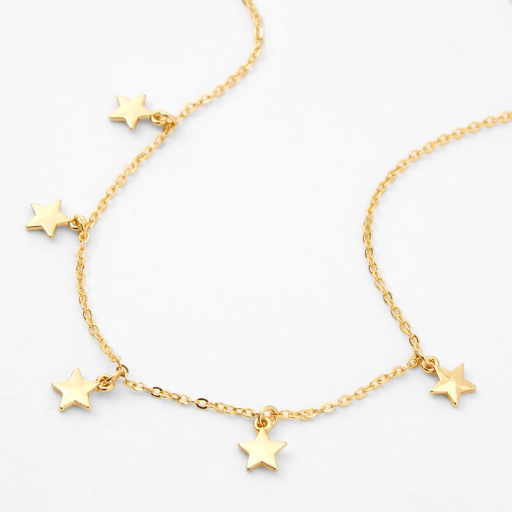 18ct Gold Plated Star Refined Charm Necklace,