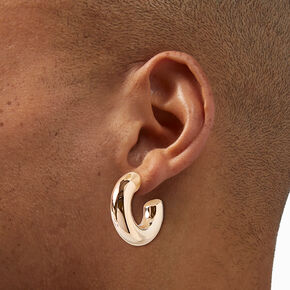 Gold-tone Thick 35mm Hoop Earrings,