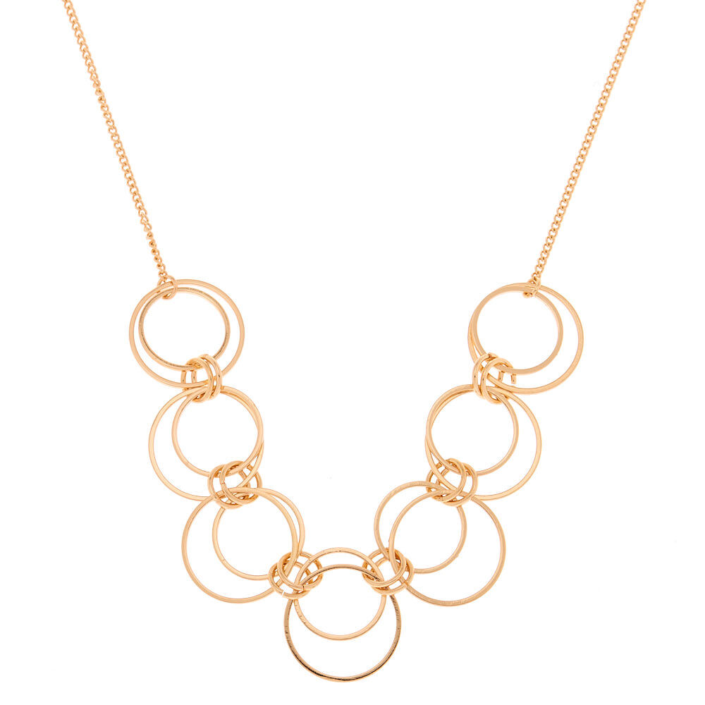 Gold Rings Statement Necklace,