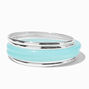 Silver-tone &amp; Turquoise Resin Bangle Bracelets - 5 Pack,