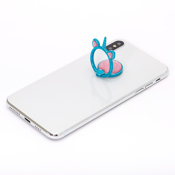Turquoise &amp; Pink Glitter Unicorn Ring Stand,