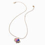 Gold-tone Glow In The Dark Galaxy Locket Pendant Necklace,