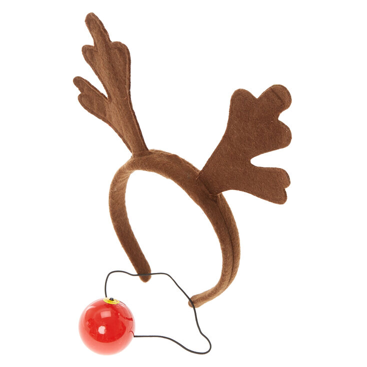 flashing rudolph nose and reindeer ears set claire s us flashing rudolph nose and reindeer ears set claire s us