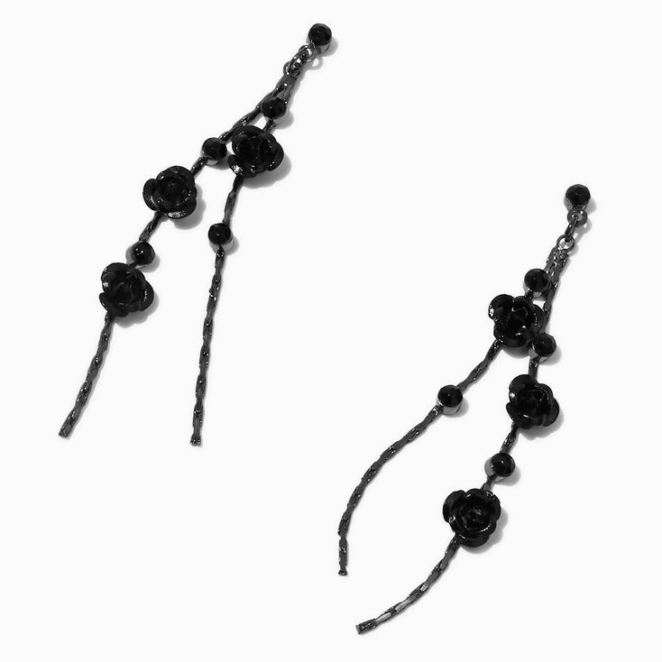 Pendantes 8&nbsp;cm fleurs de vigne et roses noires,