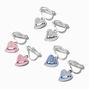 Pendantes &agrave; clip c&oelig;ur bomb&eacute; - Lot de 3,
