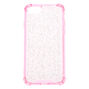 Clear Pink Glitter Protective Phone Case - Fits iPhone 6/7/8/SE,