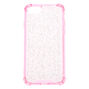 Clear Pink Glitter Protective Phone Case - Fits iPhone 6/7/8/SE,