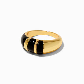 JAM + RICO x Claire&#39;s 18k Yellow Gold Plated Black Colorblock Ring,