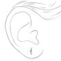 Sterling Silver Iridescent Crystal Crescent Earrings,