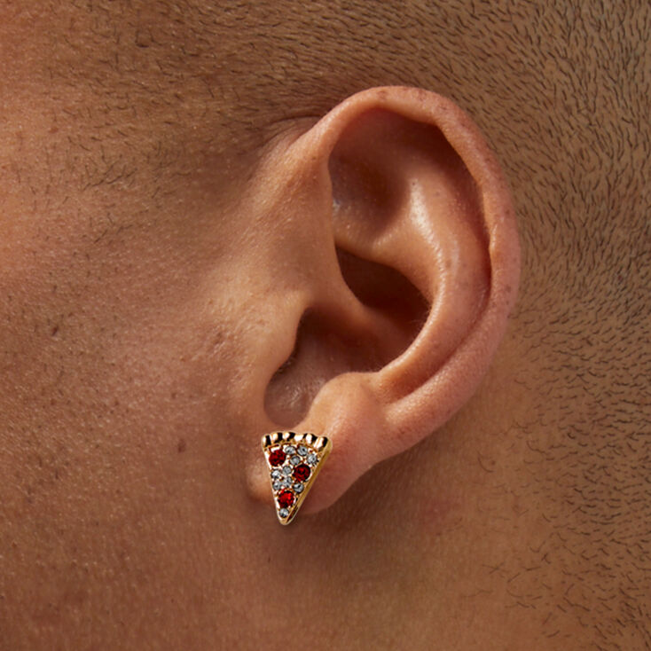 Crystal Pizza Stud Earrings,