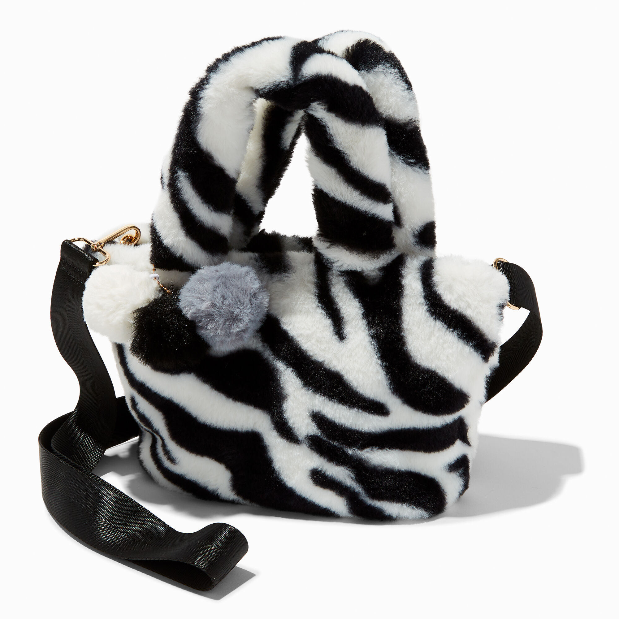 Fluffy zebra tote hotsell bag