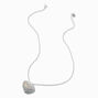 Silver-tone Pav&eacute; Crystal Heart Pendant Necklace,