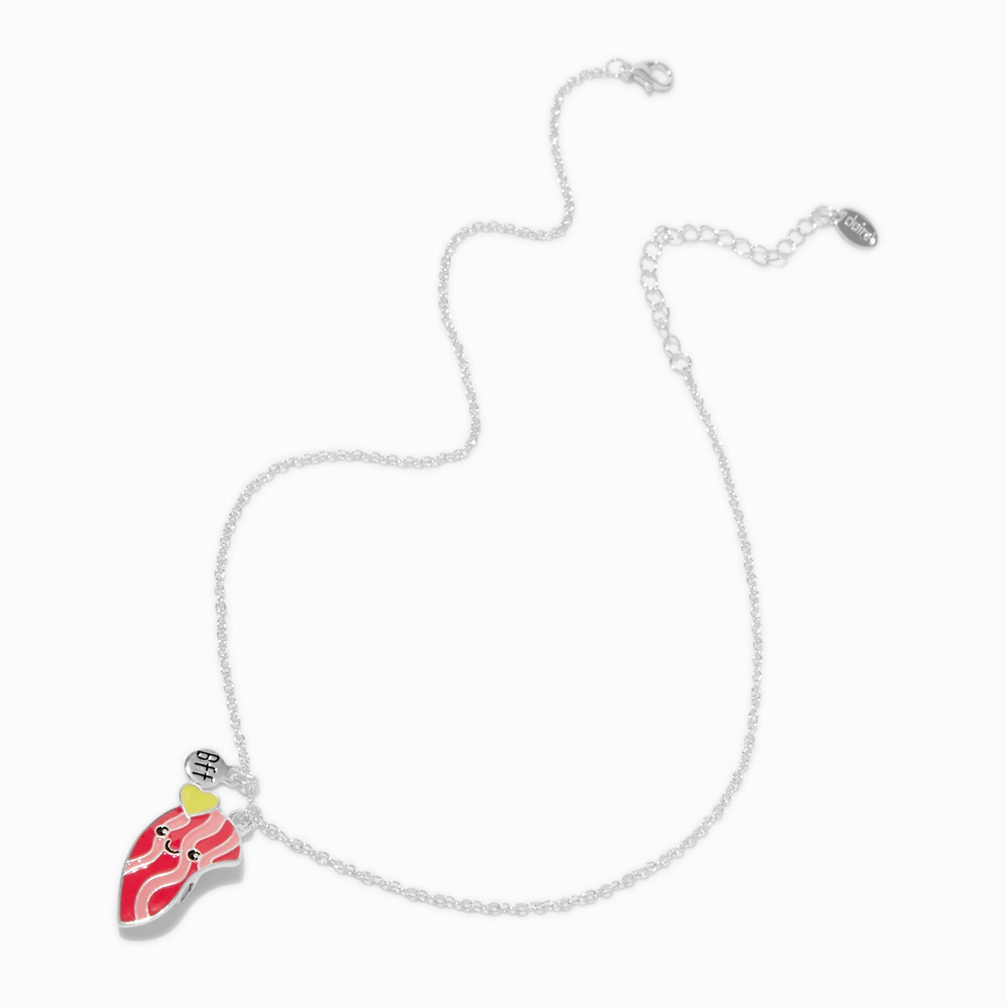 Best Friends Bacon & Eggs Split Heart Necklaces - 2 Pack,
