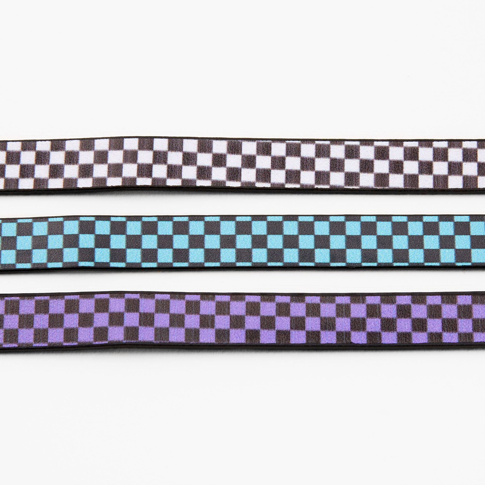 Multicolour Checkered Choker Necklaces - 3 Pack,