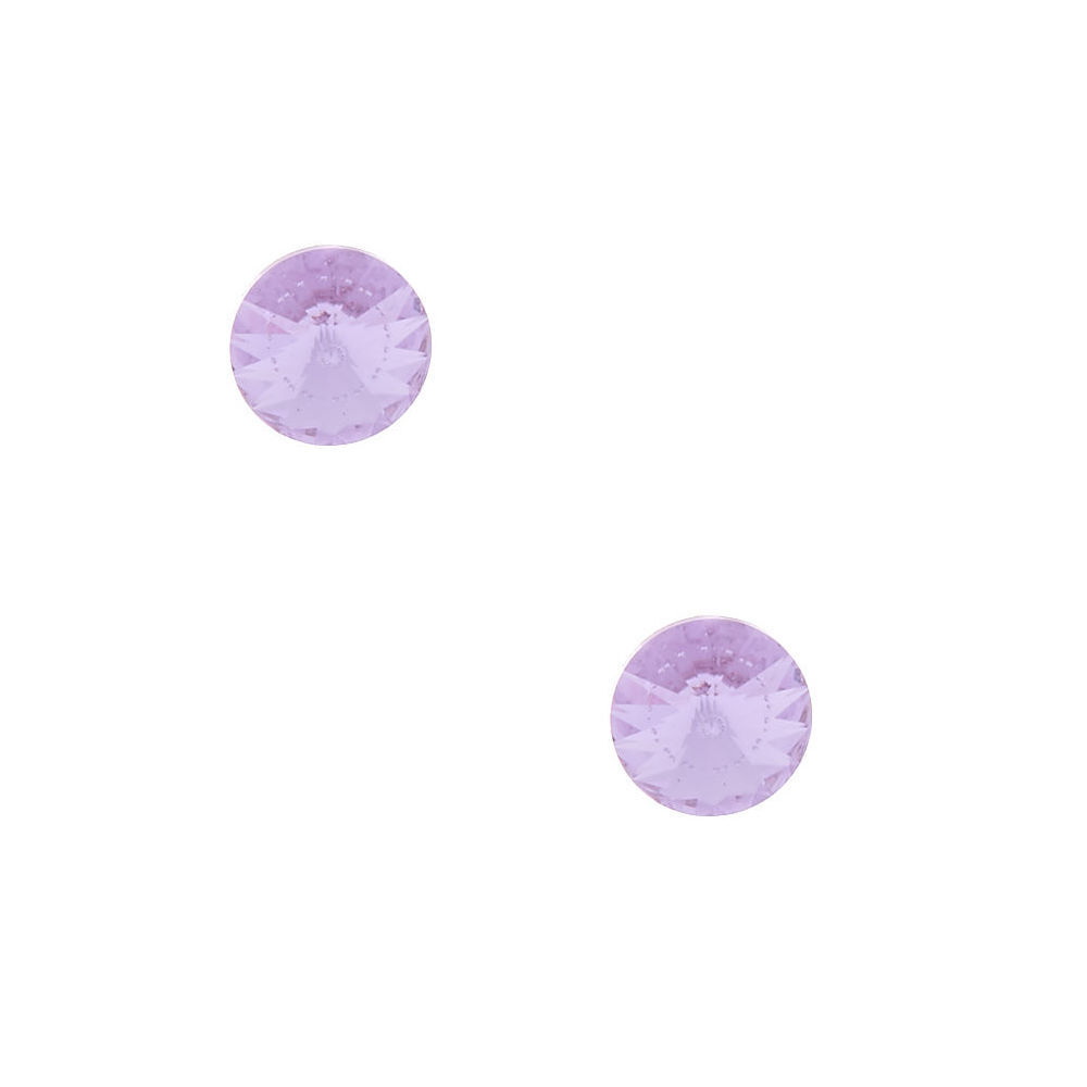 Sterling Silver Swarovski® Stone Stud Earrings - Lilac,