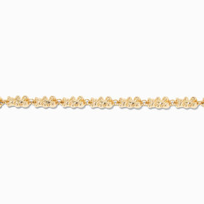 Gold-tone Teddy Bear Chain Bracelet,