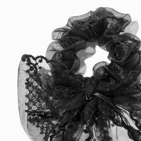 Black Lace Hair Bow Scrunchie,