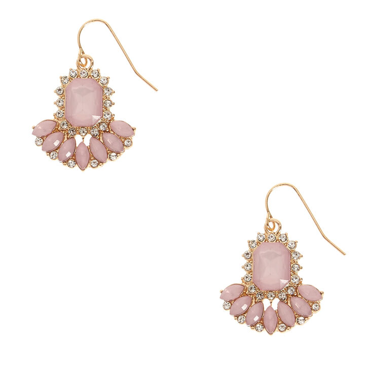 Gold Tone And Pink Gem Drop Earrings Claire S Gold Tone And Pink Gem Drop Earrings