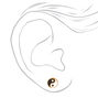 Gold Titanium Yin Yang Stud Earrings,