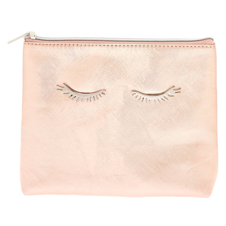 Eyelashes Makeup Bag - Rose Gold,