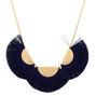 Large Tassel Statement Necklace - Navy,