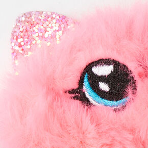 Medium Pink Furry Cat Hair Scrunchie,