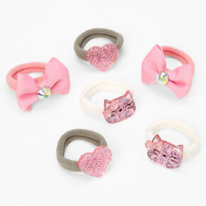 Claire&#39;s Club Cat Bow Hair Ties - 6 Pack,