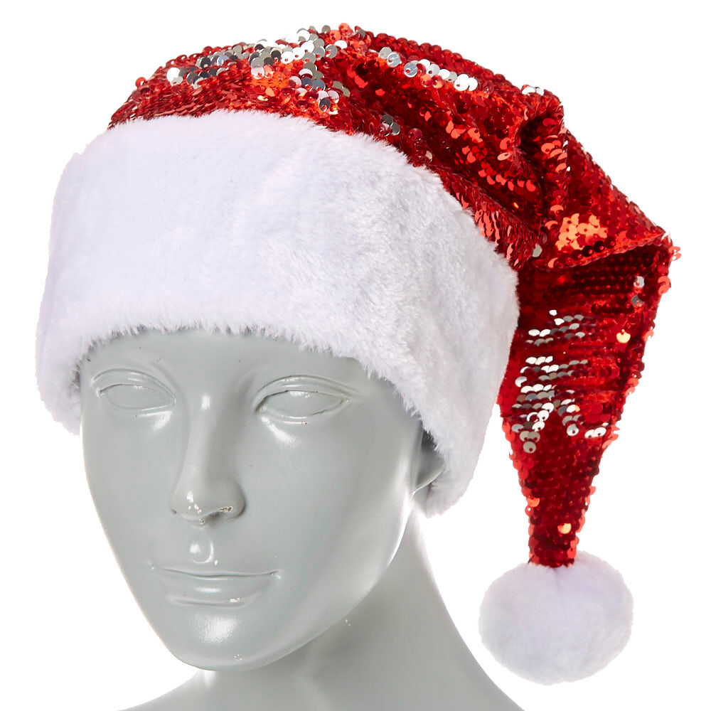 Reverse Sequin Santa Hat