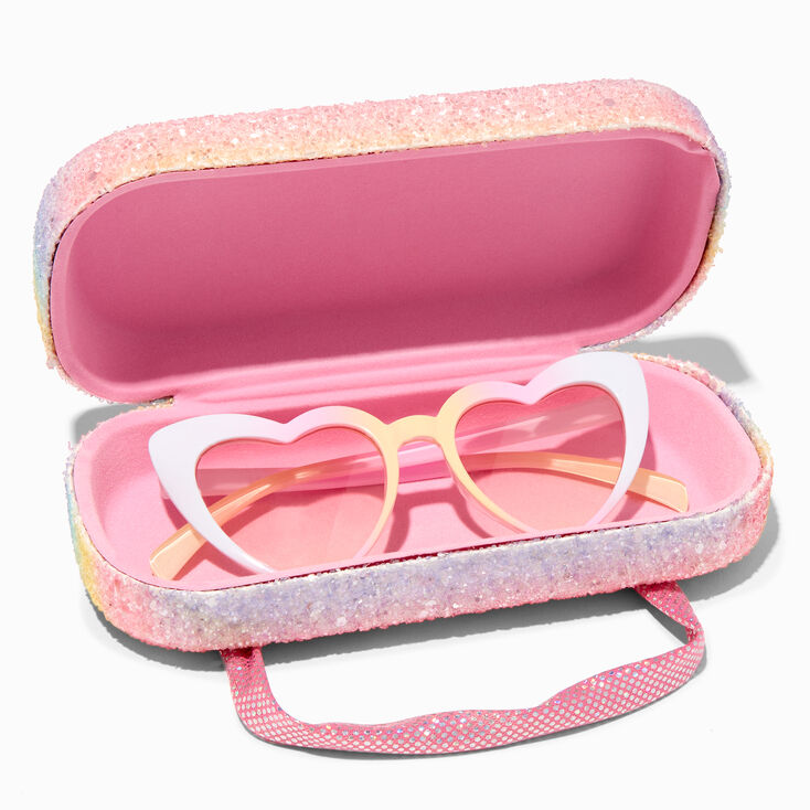 Claire&#39;s Club Glitter Varsity Love Glasses Case Combo,
