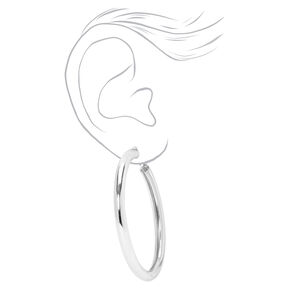 Silver-tone 60MM Tube Hoop Earrings,