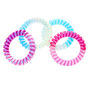 Purple &amp; Blue Ombre Holographic Spiral Hair Bobbles - 4 Pack,
