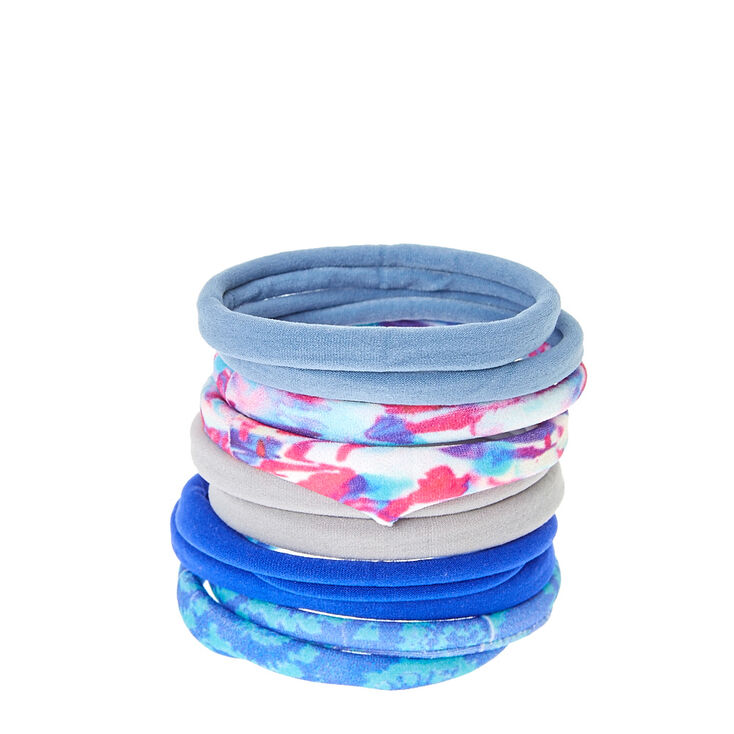 Blue Pink Tie Dye Rolled Hair Bobbles 10 Pack Claire S