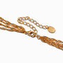 Gold Twisted Woven Multi-Strand Necklace,