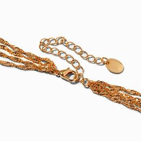 Gold-tone Twisted Woven Multi-Strand Necklace,