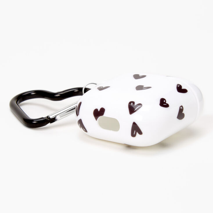 Black and White Hearts Silicone Earbud Case Cover - Compatible with Apple AirPods&reg;,