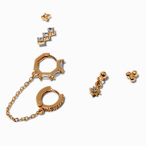 Gold-tone Cubic Zirconia Crystal Stackables Set -  Pack,