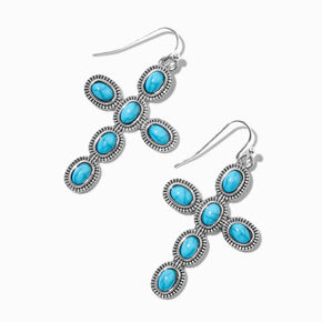 Turquoise Cowgirl Cross Drop Earrings,