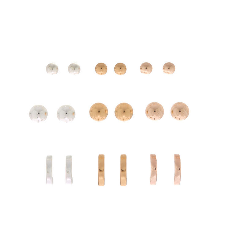 Claire's Lot de 9 boucles d'oreille en métaux mixtes