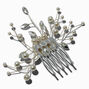 Peigne &agrave; cheveux avec bouquet de fleurs plat strass et perles d&#39;imitation,