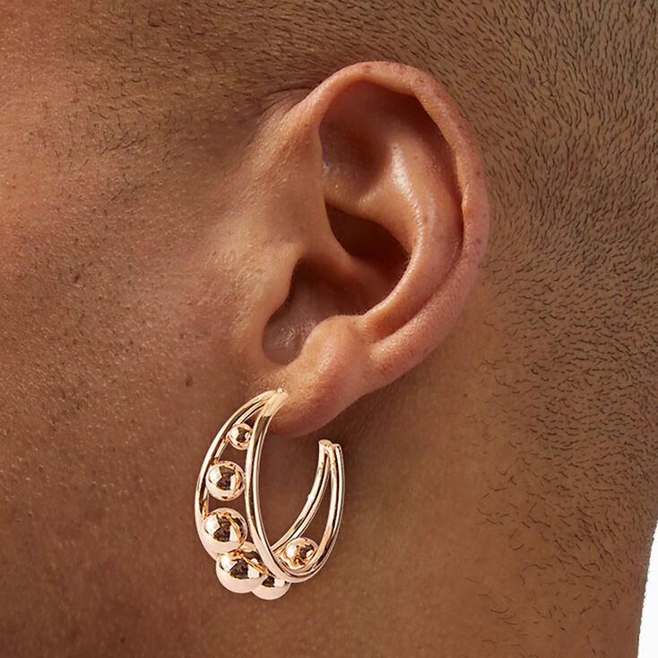 Gold-tone 30mm Ball Hoop Earrings,