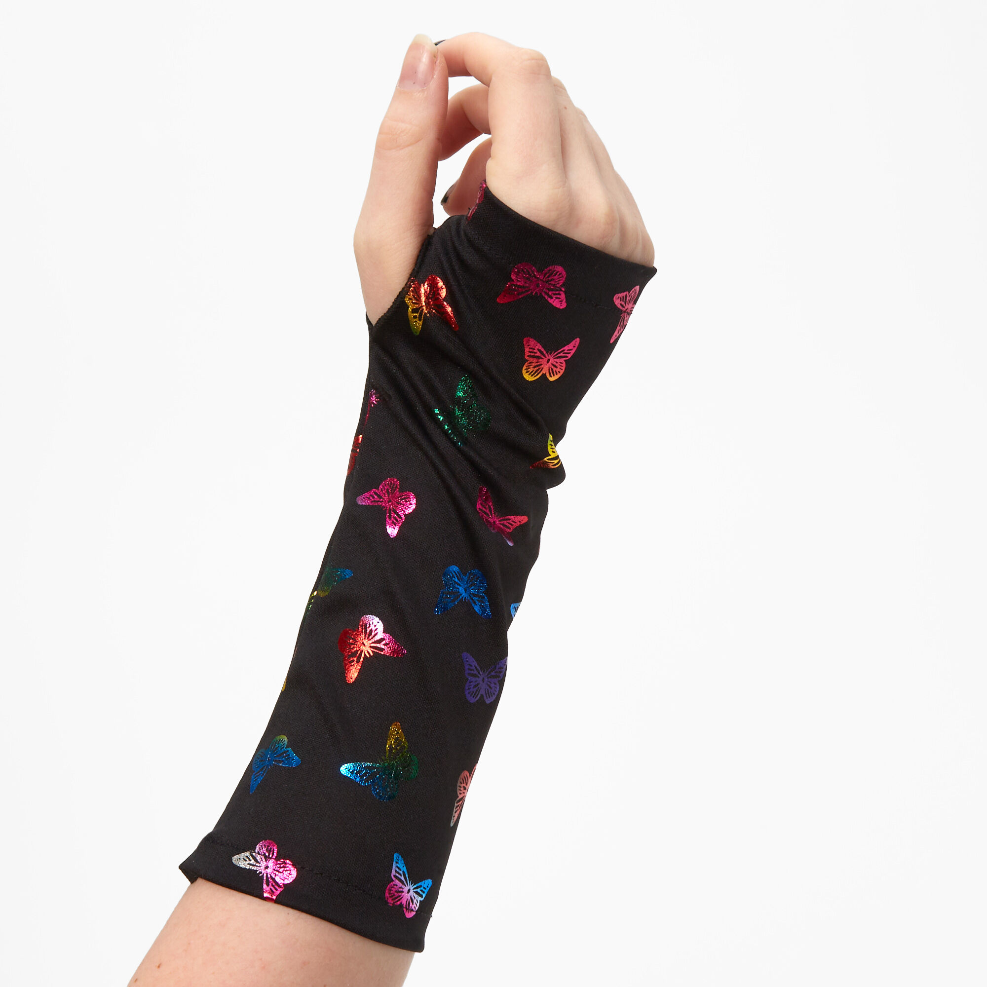 Foil Butterfly Black Arm Warmers,