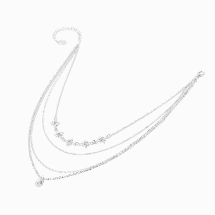 Silver-tone Star Multi-Strand Necklace,