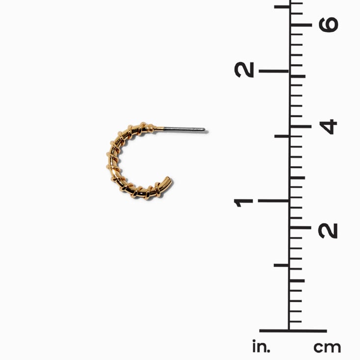 Gold-tone Barbed Wire Earring Stackables Set - 3 Pack,