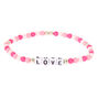 Bracelet &eacute;lastique perl&eacute; rose &laquo;&nbsp;Love&nbsp;&raquo;,